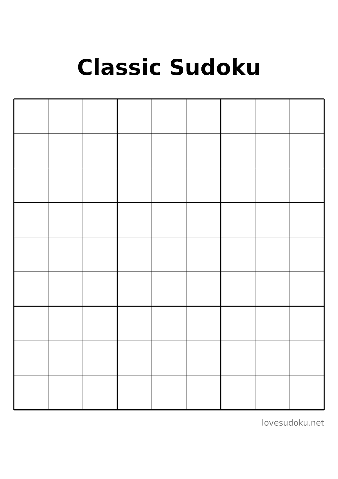 sudoku blank sheet